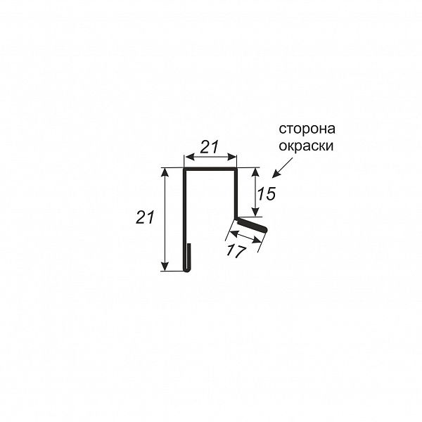 Верхняя планка С-21 21*2000 (ПЭ-01-8004-0.45)